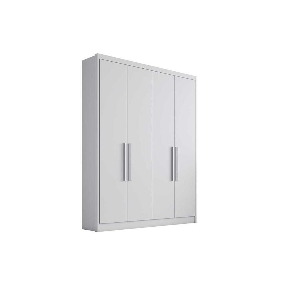 Guarda Roupa Solteiro 4 Portas E 3 Gavetas Moderni Branco - Novo Horizonte
