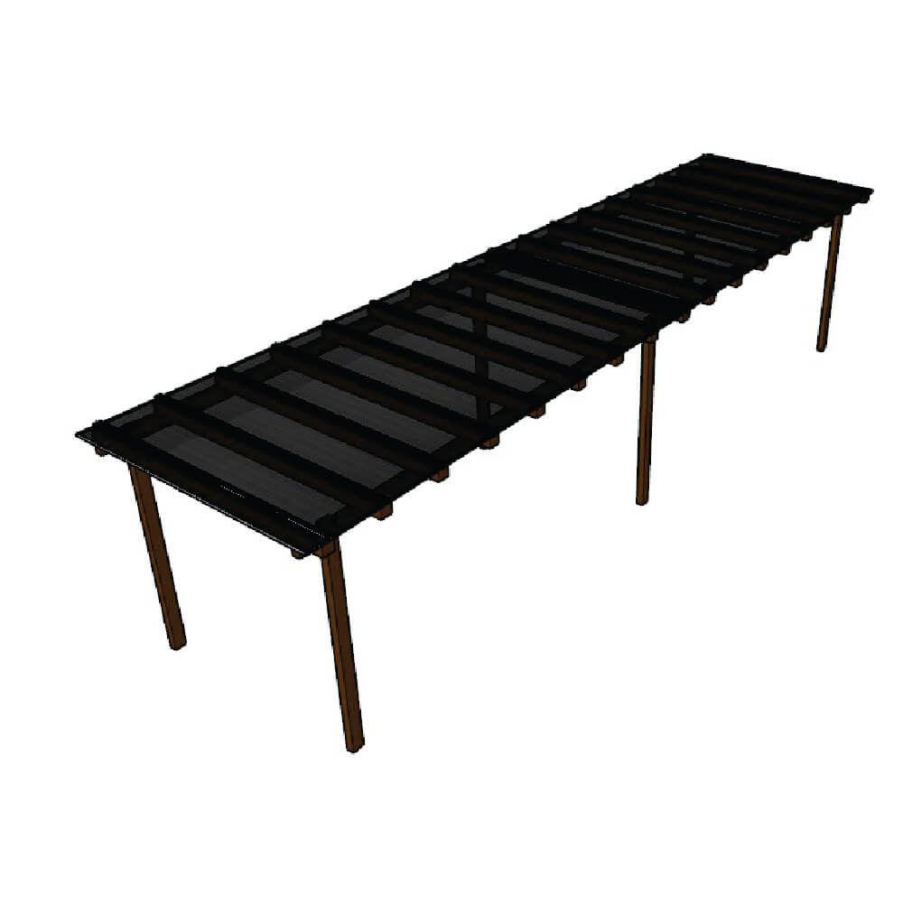 Cobertura Policarbonato Alveolar fume 4mm - 8,00m X 3,00m - perfis naturais