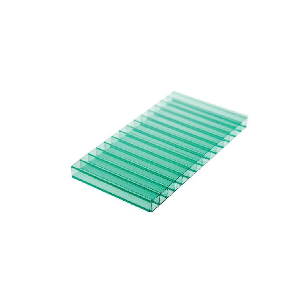 Chapa de Policarbonato Alveolar Verde 6mm - 2,10m x 6,00m - Importado