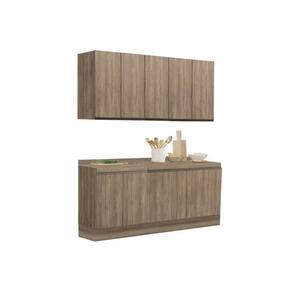 Cozinha Modulada Kappesberg Maxxi 6 Peças (2 Armários + 2 Balcões + 2 Complementos) C6P23 Nogal