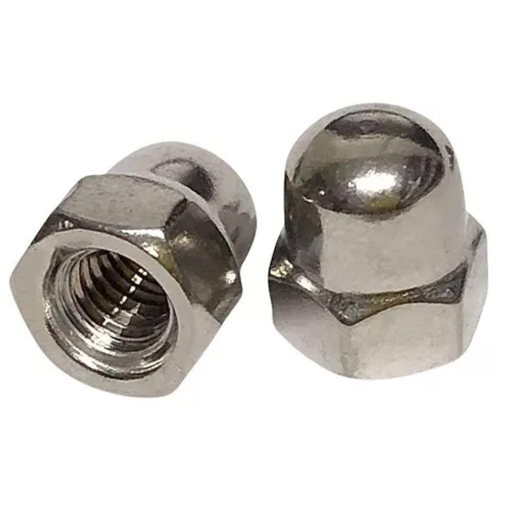 PORCA CALOTA CEGA M6 AISI 304 DIN 1587 INOX POLIDO - 100un