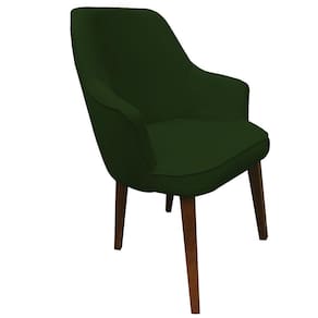 Poltrona Lorem Suede Verde Pés Chanfrado Tabaco C05 - D`Rossi