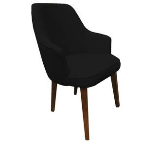 Poltrona Lorem Suede Preto Pés Chanfrado Tabaco C05 - D`Rossi