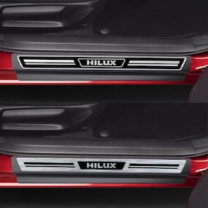 Jg Soleira Hilux 4p Aço Escovado Preto Elegance