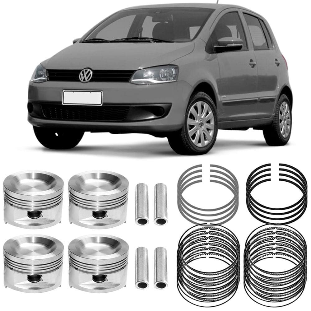 Kit Pistão Anel 0.50 Volkswagen Fox Voyage 1.0 2008 a 2021 Flex Metal Leve SPA9786