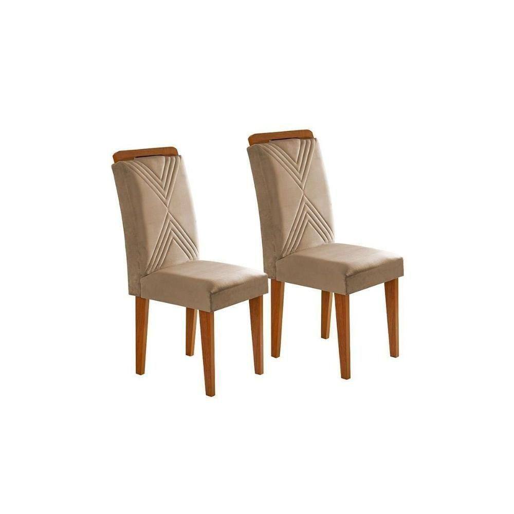Kit 2 Cadeiras Amsterdã Imbuia Linho Turim