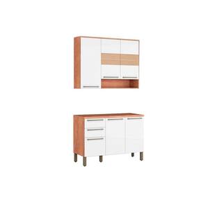 Cozinha Modulada Ronipa Nápoli Prime 2 Peças (1 Armário + 1 Balcão) C2P04 Castanho