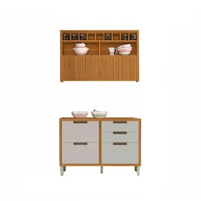 Cozinha Modulada 2 Peças Ripado Nesher Imperatriz Mdf