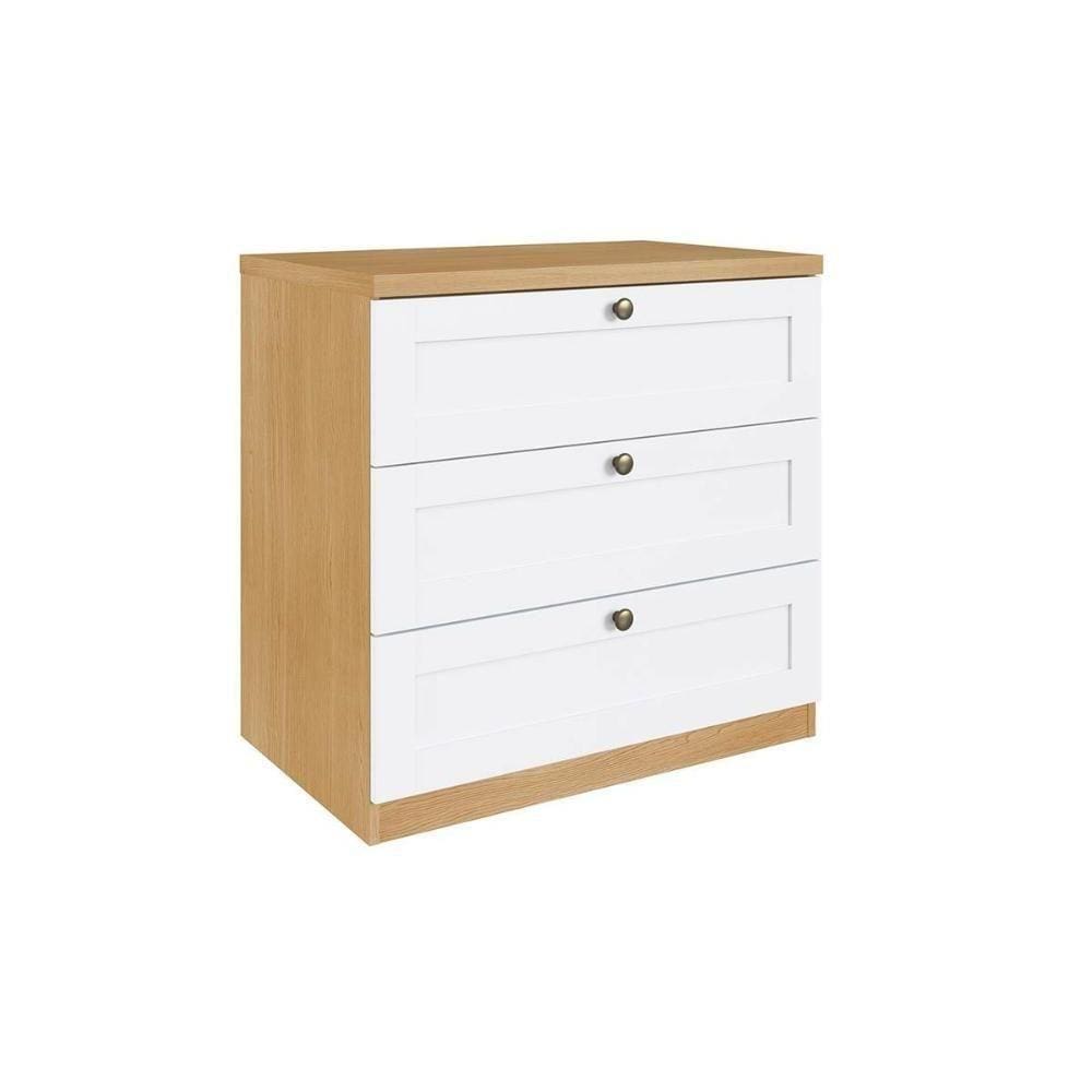 Cômoda De Quarto Infinity 3 Gavetas Savana/branco - Genialflex