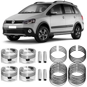 Kit Pistão Anel STD Spacecross Polo Voyage 1.6 8V 2008 a 2021 Flex Metal Leve SPA9298