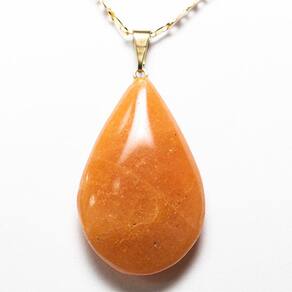 Colar Gota Quartzo Tangerina Pedra Natural Montagem Dourado