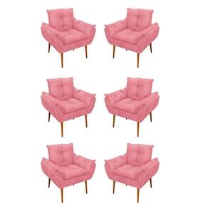 Kit 06 Sofás 1 Lugar De Luxo Opala Sala, Quarto Suede Cor:rosa