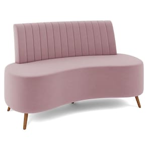 Sofá 2 Lugares Para Sala Living 160cm Pés Palito Tamar K04 Veludo Rosê - Mpozenato