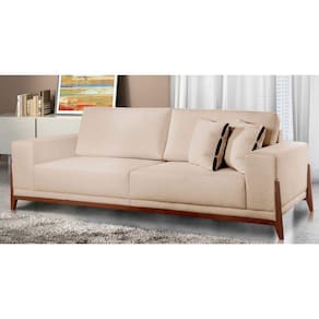 Sofá Fixo Magnus 4 Lugares Luxo 230cm Castellar Móbile Bege Claro