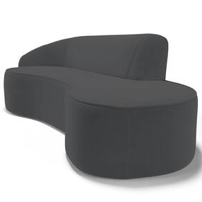 Sofá Living 2 Lugares 180Cm Braço Esquerdo Mozart D06 Veludo Cinza - Mpozenato