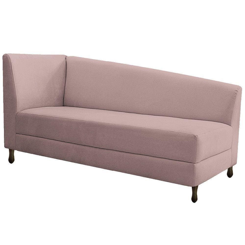 Diva Recamier Heitor 160Cm Lado Direito Linho - Doce Sonho Móveis Rosê