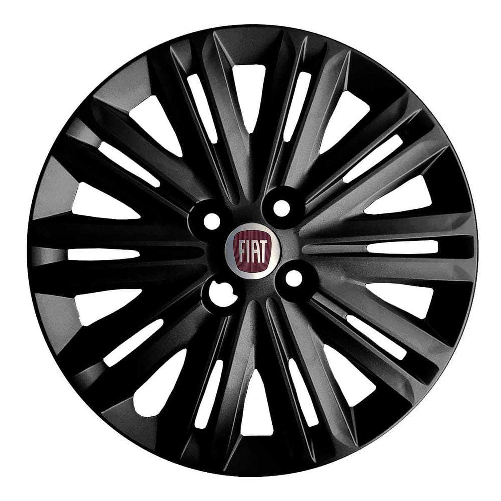 Calota Punto Idea Siena Aro 15 Black Logo Alumínio 208cp