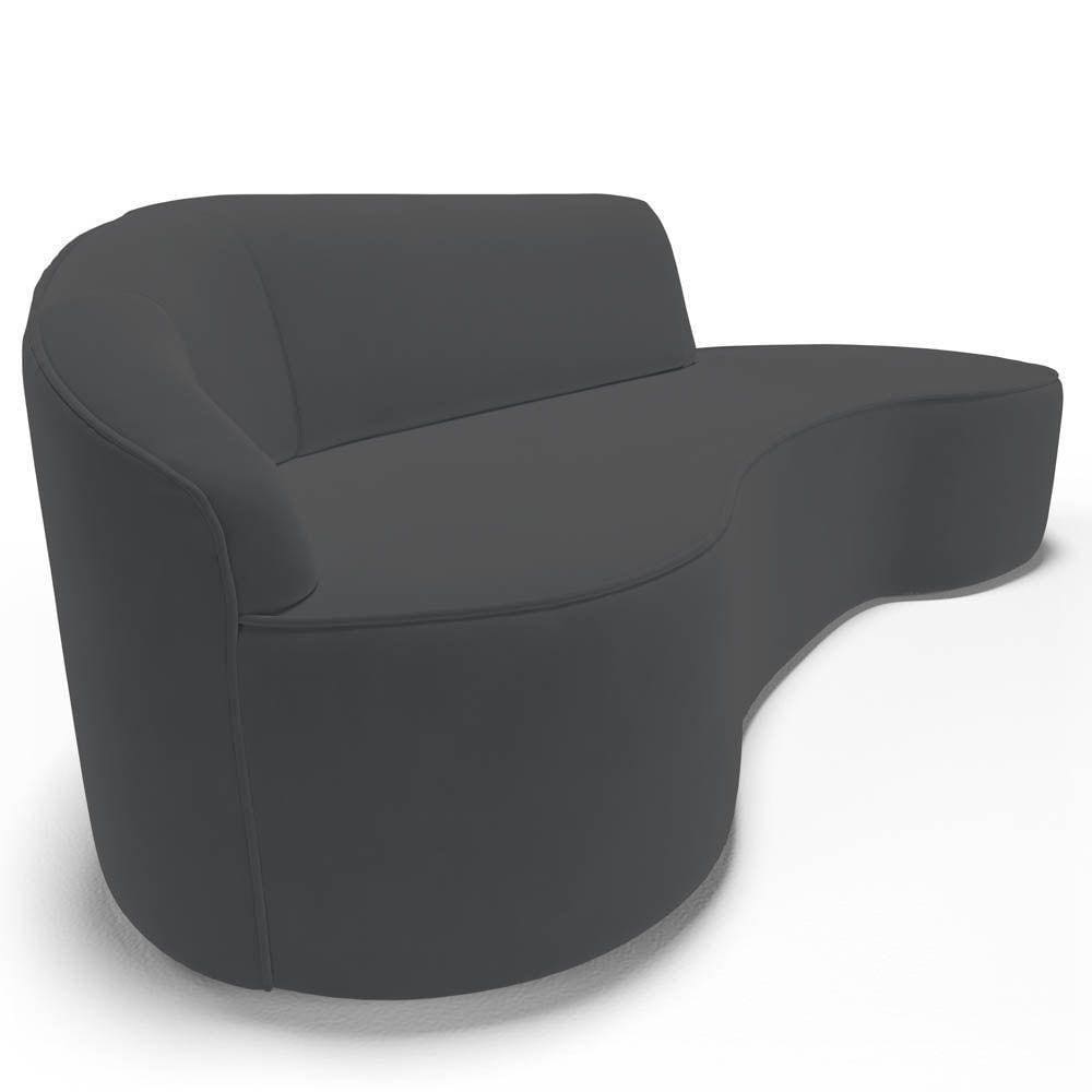 Sofá Living 3 Lugares 210Cm Braço Esquerdo Mozart D06 Veludo Cinza - Mpozenato