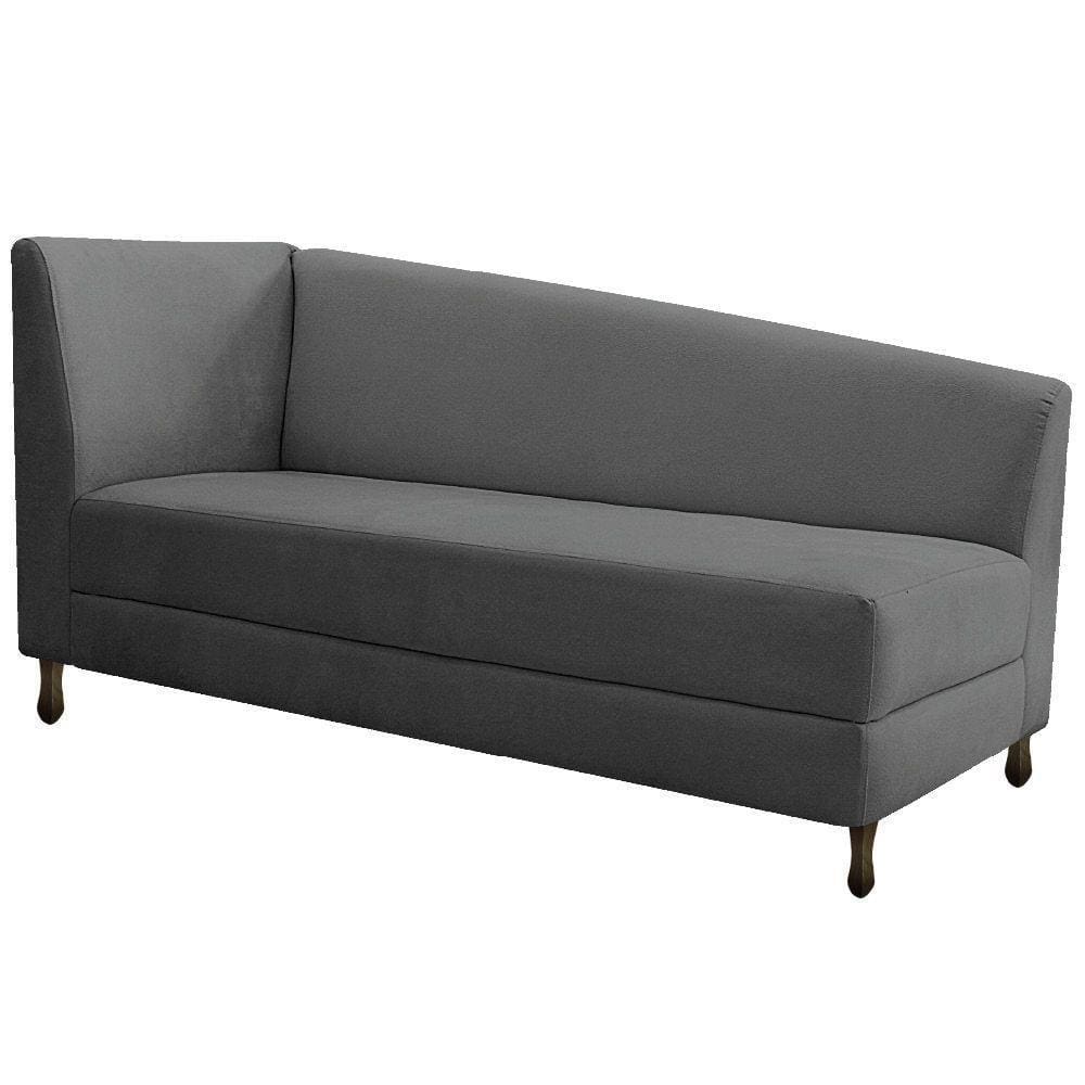Diva Recamier Heitor 160Cm Lado Direito Linho - Doce Sonho Móveis Cinza Escuro