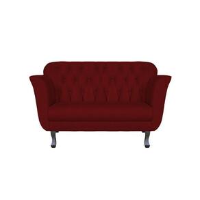 Namoradeira Decorativa Dália Suede Marsala 2 Lugares Pés Madeira Mz Decor