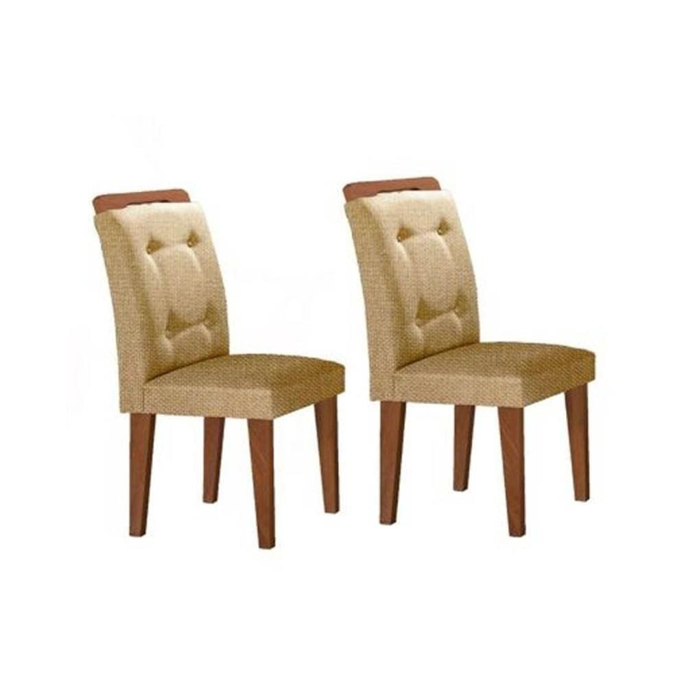 Kit 2 Cadeiras Imbuia Linho Turim