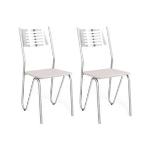 Cadeira Nápoles 2C045 Kit Cromado Courano Branco