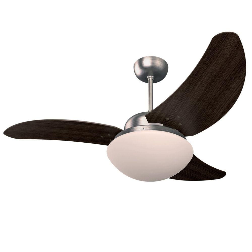 Ventilador de Teto 220V Aço Escovado Solano Tron Aço Escovado pás Marrom