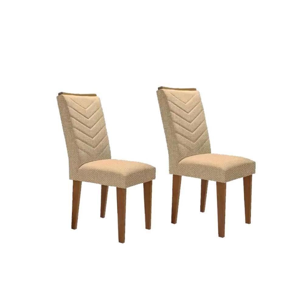 Kit 2 Cadeiras Londrina Imbuia Linho Turim