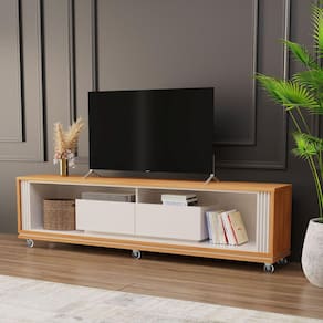 Rack para TV`s até 75 Polegadas Attuale 180cm 2 Gavetas Carvalho Oro/Off-White