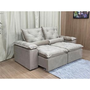 Sofá Veludo Retrátil Reclinável Conforto Deluxe 2,30m