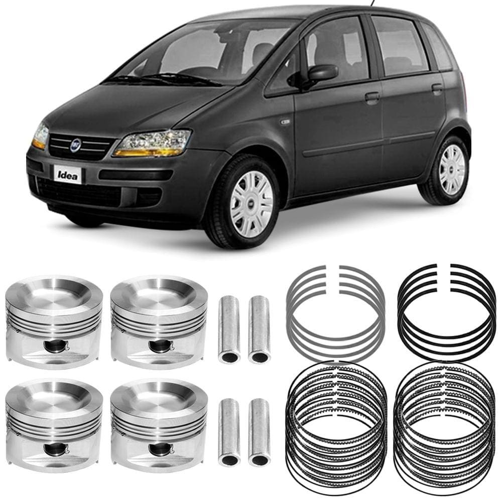 Kit Pistão Anel 0.40 Idea Punto Siena 1.4 2005 a 2015 Flex Metal Leve SPA9222