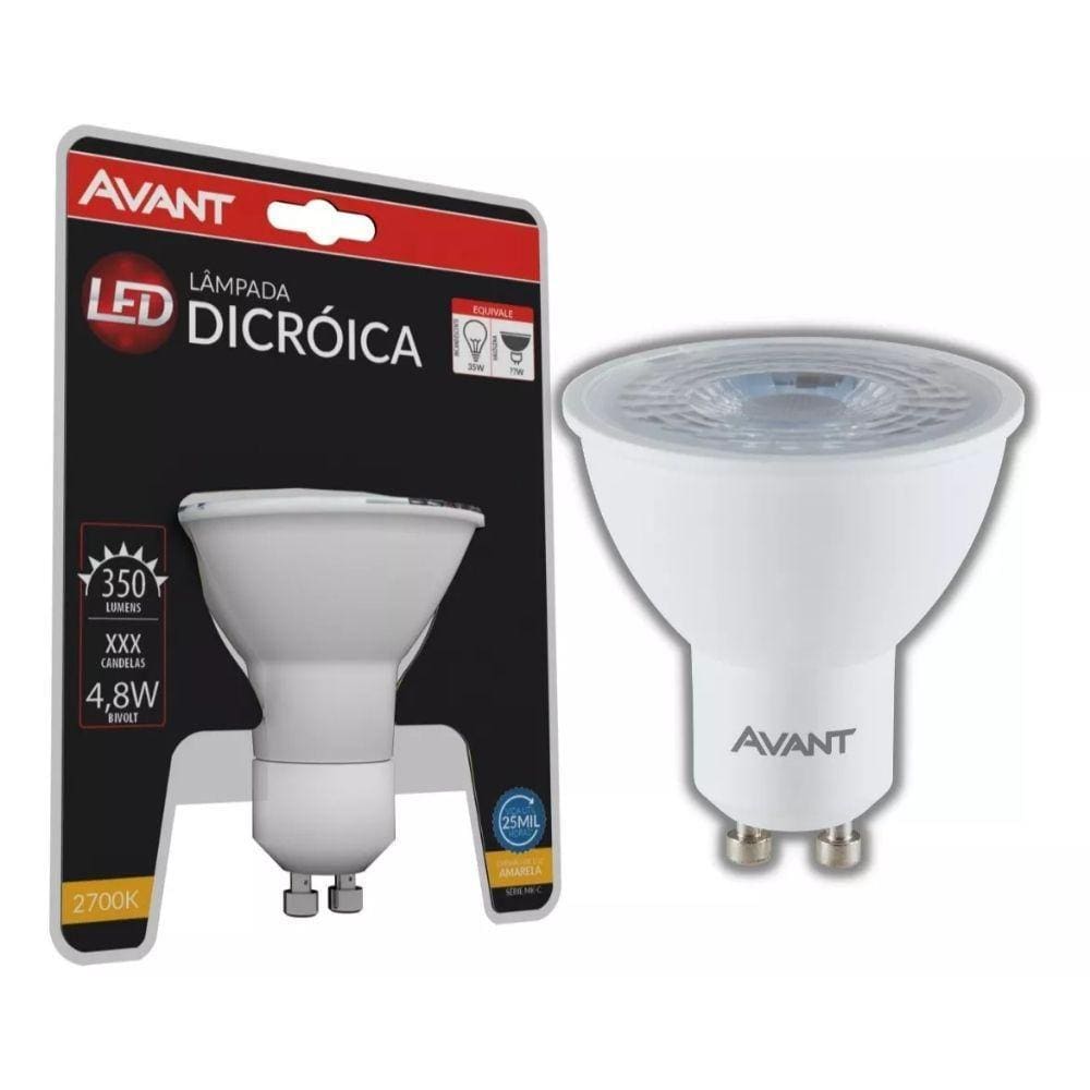 Lâmpada Led Avant Dicroica MR16 4,8W 2700K GU10 Bivolt