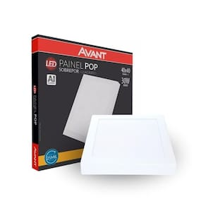 Painel Led Avant Quadrado Sobrepor 30W 3000k Bivolt Branco