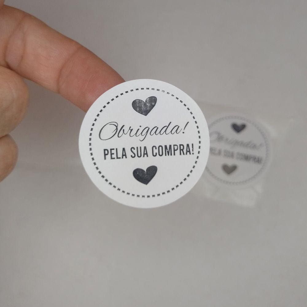 500 Adesivo Obrigada pela compra, 4 cm |