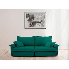 Sofá Paris 2.60m Retrátil e Reclinável Super Pillow -verde