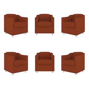 Kit 6 Poltronas Decorativas Tilla Consultório Recepção Sala Cor:terracota