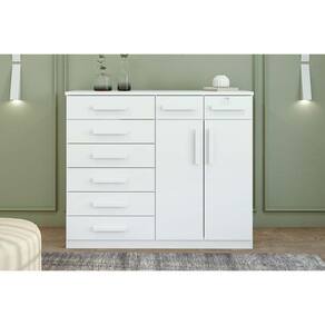 Cômoda De Quarto Toronto New C/ 2 Portas E 8 Gavetas Branco - Lopas