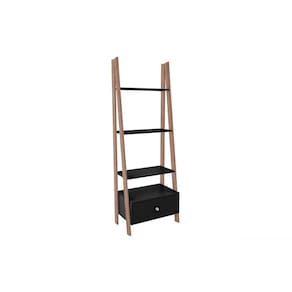 Estante De Livros Rt3091 C/ 3 Prateleiras Preto/rustico - Movelbento