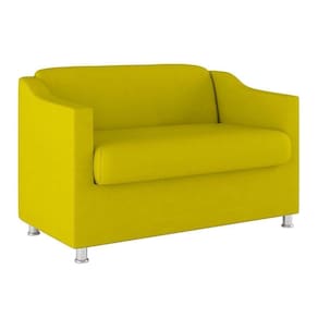Sofá Namoradeira 2 Lugares Tilla Sala De Espera – Balaqui Decor Cor:amarelo