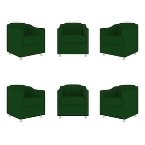 Kit 6 Poltronas Decorativas Tilla Consultório Recepção Sala Cor:verde