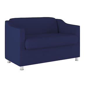 Sofá Namoradeira 2 Lugares Tilla Sala De Espera – Balaqui Decor Cor:azul Marinho
