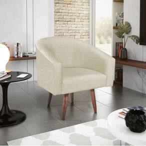 Poltrona Decorativa Luiza Pés Palito Suede Bege