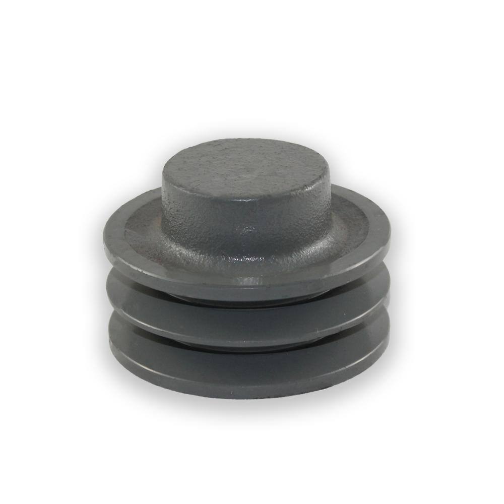 Polia de Ferro Fundido 100mm 2 Canais Perfil B Cinza