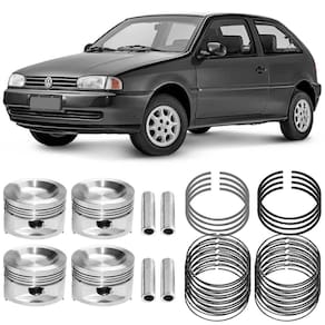 Kit Pistão Anel 0.50 Gol G2 1.0 98 A 99 Gasolina Metal Leve