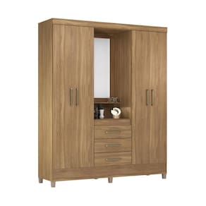 Guarda-Roupas Casal 4 Portas 3 Gavetas e Espelho Multimóveis CR35190