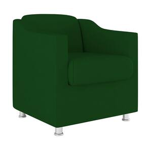 Cadeira Poltrona Decorativa Recepção Hospital Tecido Suede Cor:Verde