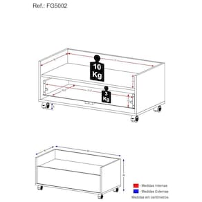 Gabinete De Banheiro Com Rodízios 80 Cm Fg5002 Branco