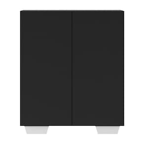 Armário Lavanderia Com 2 Portas Multimóveis Preto/branco