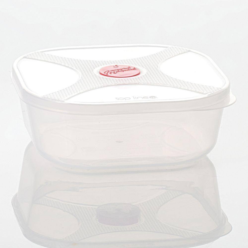Pote Multiuso Quadrado 740ml com Válvula Goiaba - Top Line