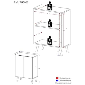 Gabinete De Banheiro Retrô 63 Cm Com 2 Portas Fg5006 Preto/natural